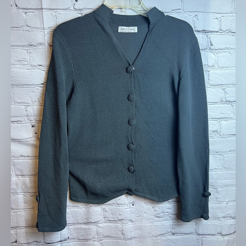 BALL OF COTTON Cardigan Sweater  Viscose Elite Knit Gray |  M
